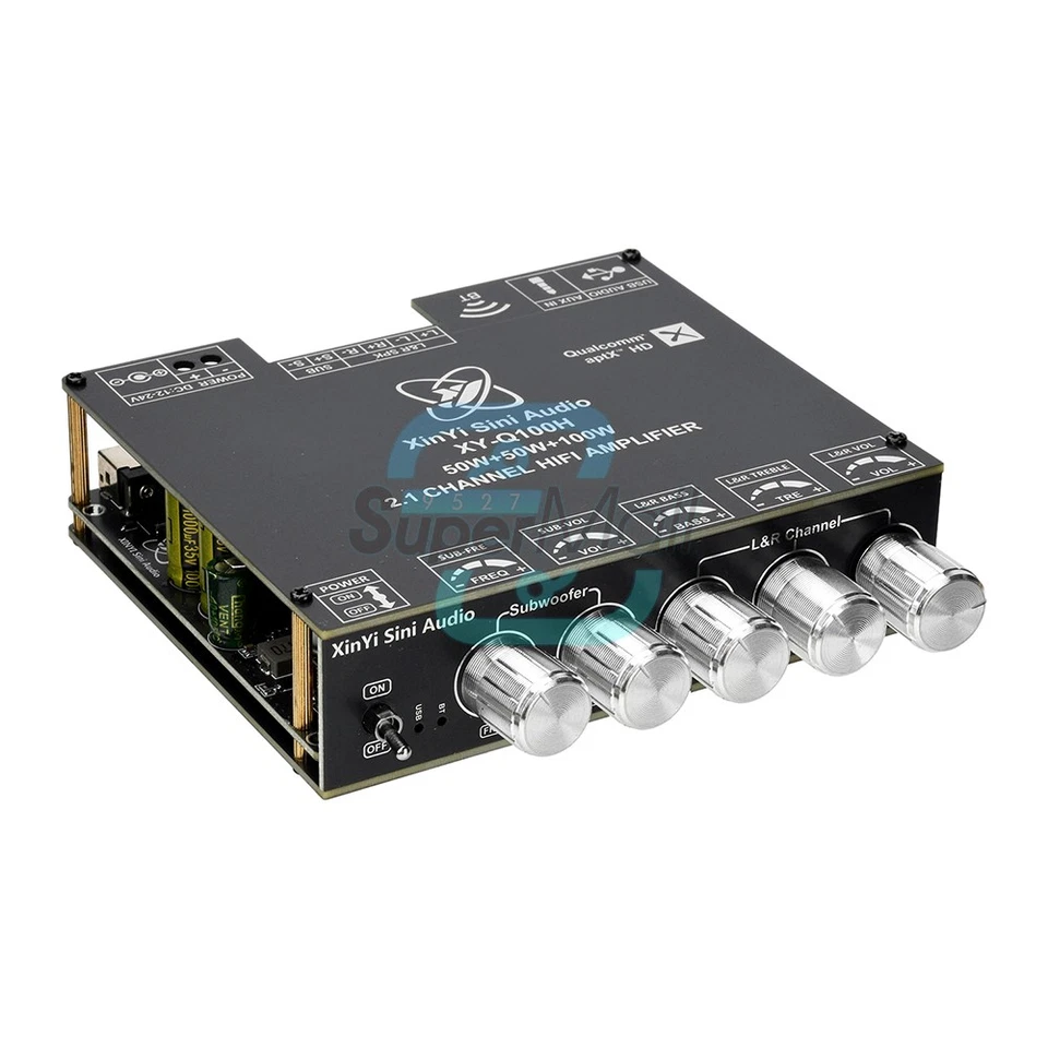 DC12-24V Q100H APTX Bluetooth Audio Amplifier 2.1 channel 50W * 2+100W Subwoofer - Bild 4 von 4