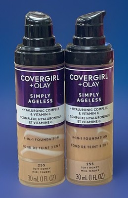 COVERGIRL+Olay Simply Ageless 3-in-1, 1 Fl Oz 255 Soft Honey Lot Of 2 Read!!