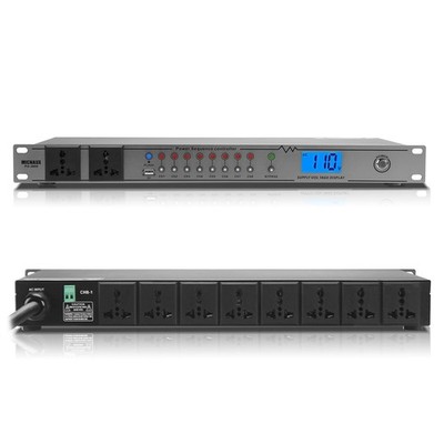 MICNAUX Rack Mount Power Conditioner 20A Sequencer for Audio Equipment, Grey 