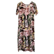 Vintage Kamehameha Hawaii Hawaiian Tropical Beach Tiki Sun House Dress Small M22