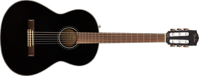 Fender CN-60S Solid Top Nylon String Acoustic Classical Guitar, Gloss Black