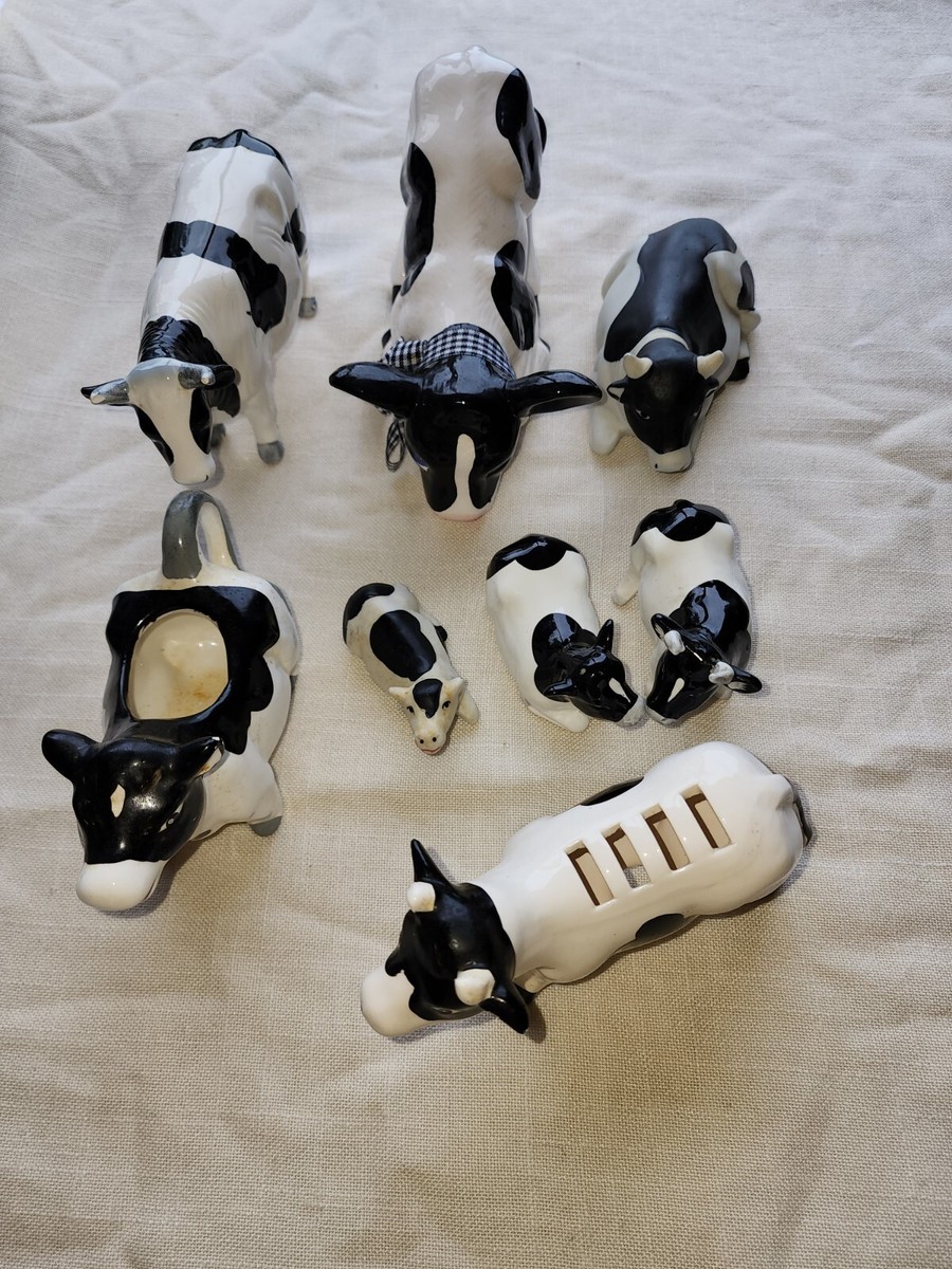 Vintage Otagiri Ceramic Cow Salt & Pepper Shakers Plus 6