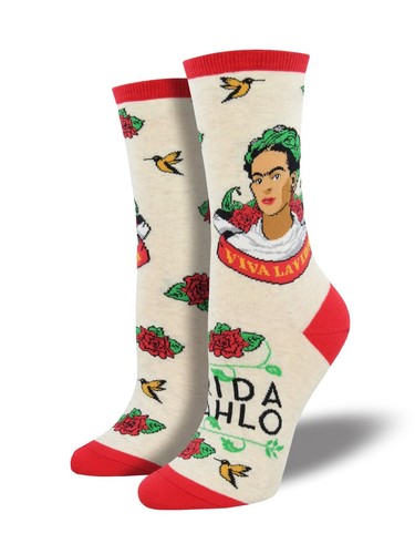 Socksmith Women's Socks Novelty Crew Socks "Viva La Frida" / Choose Your Color!! - Picture 3 of 4