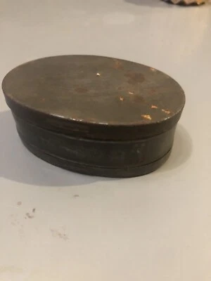 Ancienne Petit Boite Metal Ovale Double Ouverture - Photo 1/3