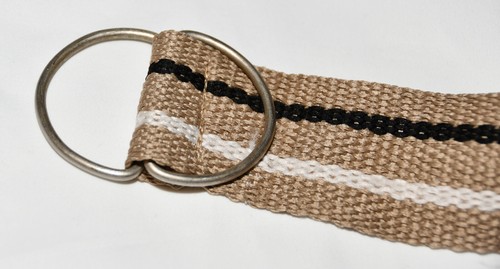 Cinturón con Hebilla Anillo D Blanco Tostado Negro Rayas Informal DRing ¡¡Envío Rápido!! Talla 39" - Imagen 3 de 7
