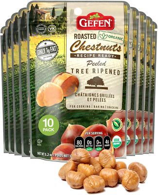 Gefen Organic Roasted Chestnuts Ready to Eat 5.2 Ounce Pack of 10 Gluten Free