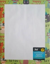 Cat Birthday Theme Decorated Computer Paper (24 Sheets)