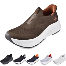 Men's Slip in Shoes Wide Toe Box Arch Support Orthopedic Sport Walking Sneakers