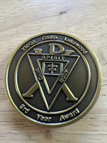 Vintage Ymca Camp Lakewood Mind, Spirit,Body,Challenge Coin