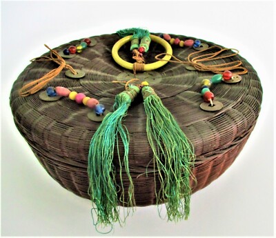 antique chinese basket/アンティークチャイニーズバスケット Antique Chinese Basket 19th Century Qing Hand Made Bamboo