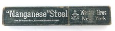 Antique Wester Bros, New York "Manganese" Steel Cut Throat Razor Box.