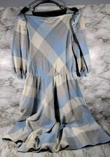 Vintage Pea Patch Dress / Blue Checkered / Size 13