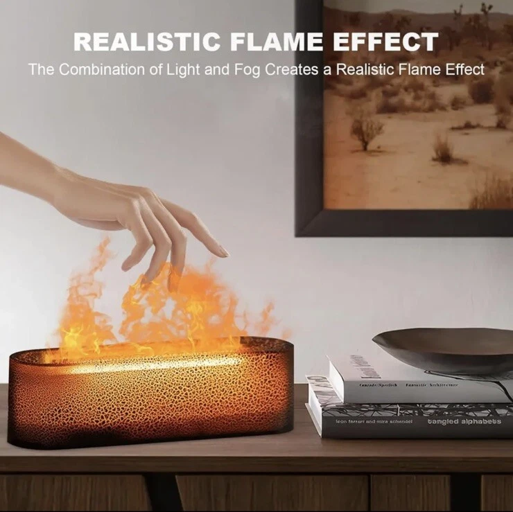 Humidificador de aire de llama USB difusor ultrasónico de aceite esencial con luz colorida Foto 4 de 4