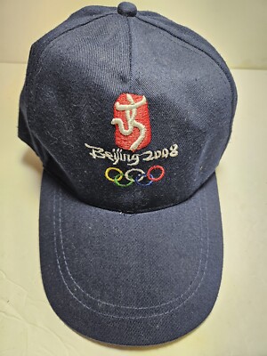 2008 Beijing Olympics Logo Hat Blue Cap Collectible 