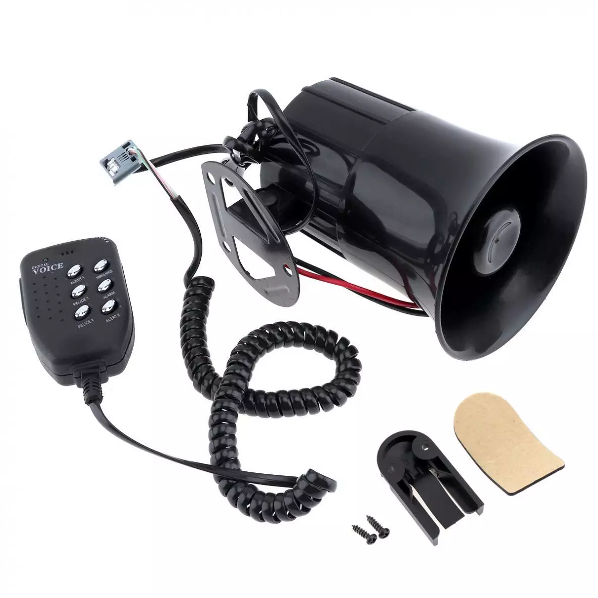 12V Car Alarm Megaphone Horn Siren Speaker microphone System 6 Sound  Loudspeaker