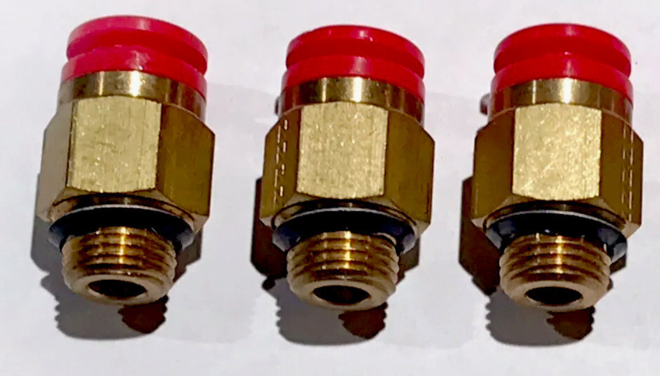 3 SMC 1/4" OD Tube x 1/8" Universal Brass Push-to-Connect Straight Adapter