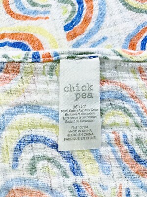 CHICK PEA Cotton Muslin Swaddle Baby Blanket Rainbows