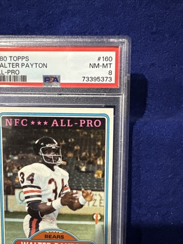 1980 Topps Walter Payton #160 PSA 8 NM-MT Football Card Chicago Bears Jackson St - Picture 2 of 5