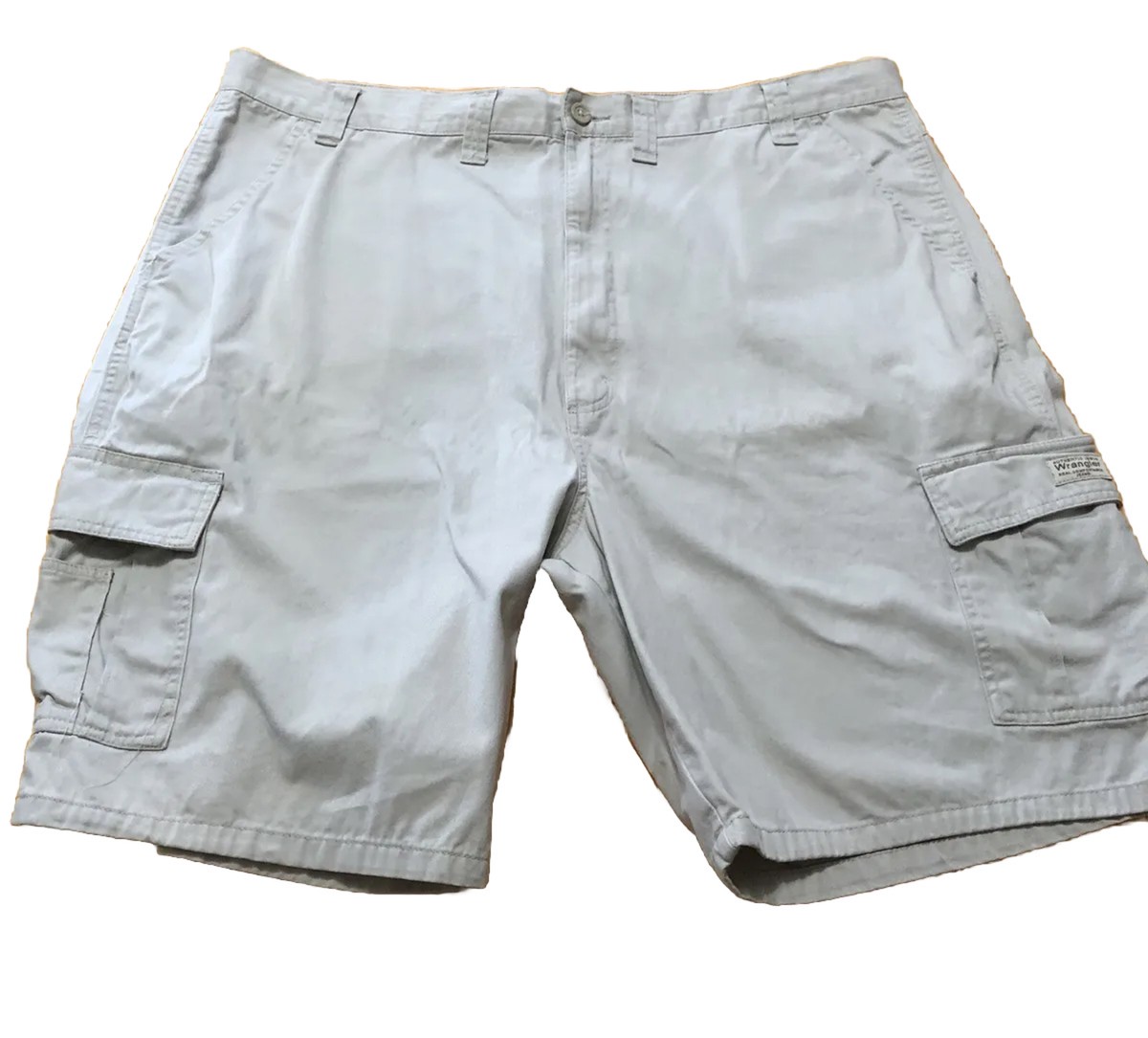 Mens Wrangler Authentic Issue Khaki Beige Cotton Cargo Shorts