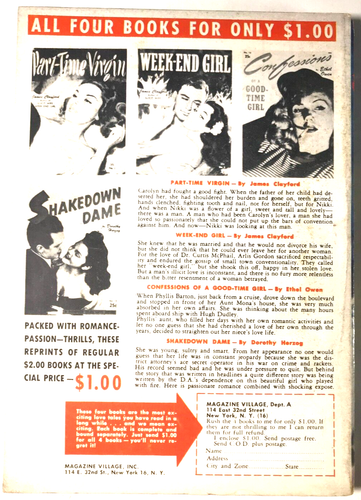 NIGHT OF PASSION - Vintage DIGEST SIZED Paperback - 1949 - GEORGE GROSS - GGA - Picture 2 of 5