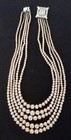 Imitation/Faux Pearls 5 strand on Foil Back Clasp, 14" — photo 1
