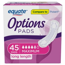 Options Women'S Bladder Control Pads, Maximum Absorbency, Long Length