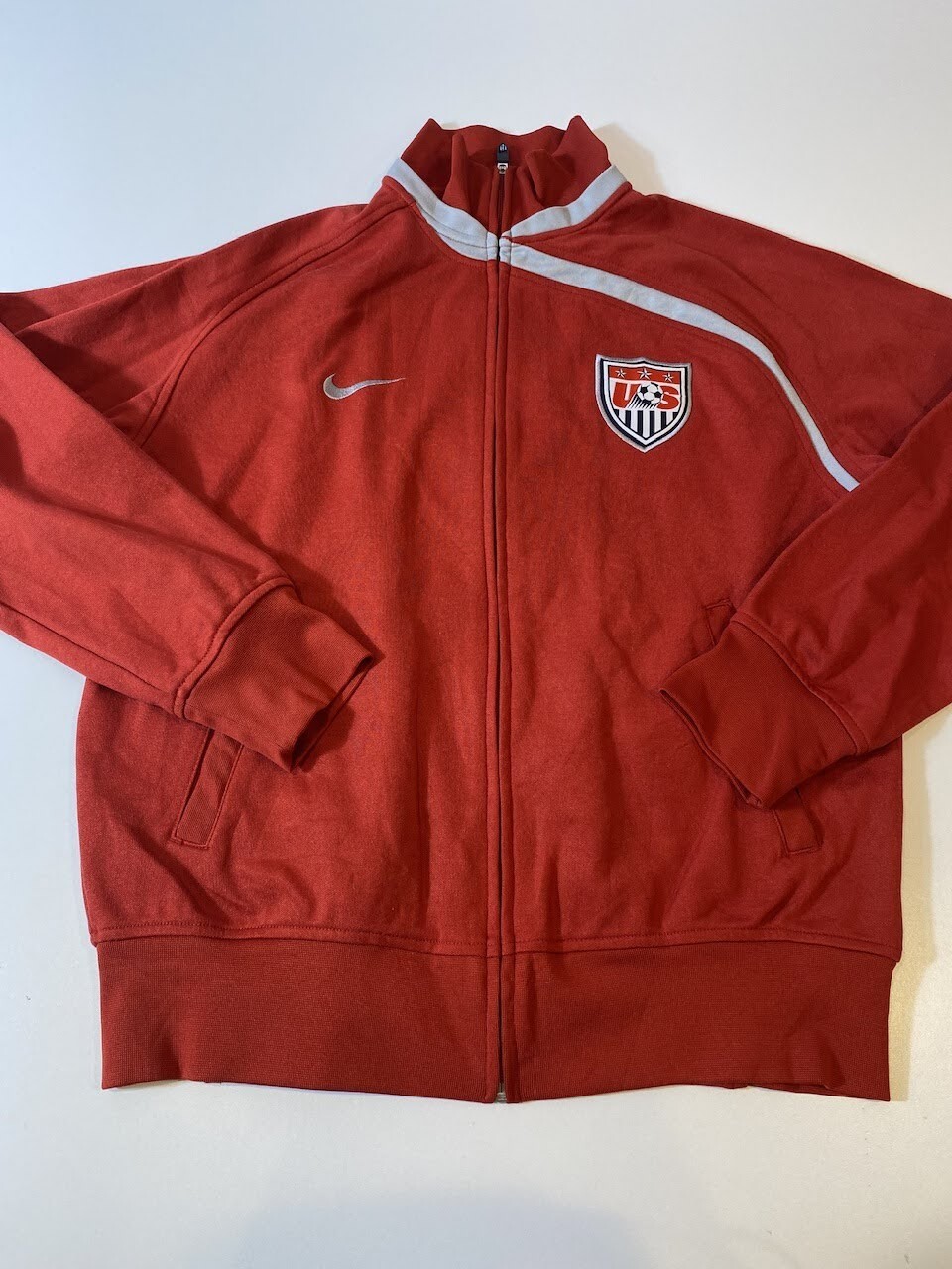 SACAI X NIKE Giacca USA Soccer Nike rossa full zip ~ uomo grande L ~ Olimpiadi Coppa del Mondo America