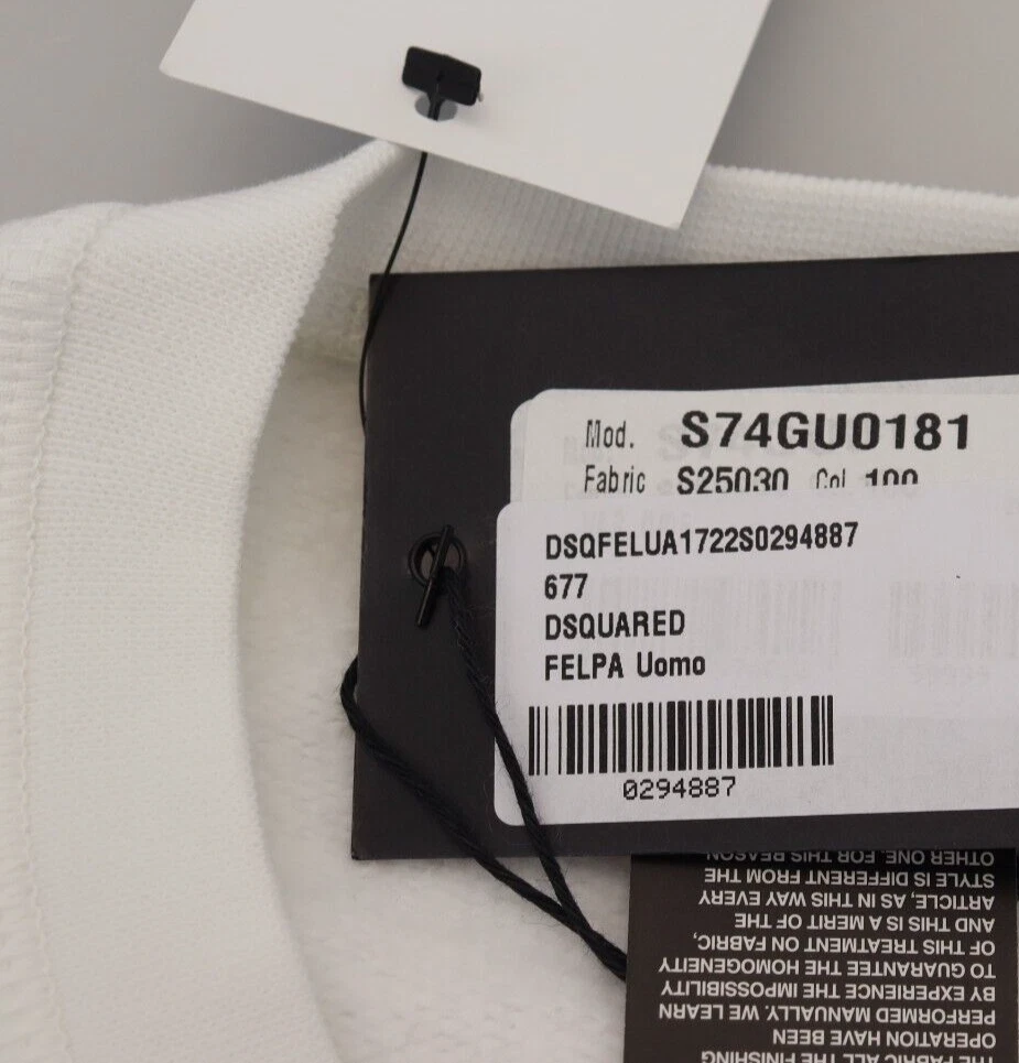 DSQUARED2 Maglione Bianco Ricamato Gilet Gilet IT44 US34 XS RRP 660usd