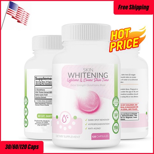 L-Glutathione Skin Whitening Capsules With Milk Thistle Antioxidant Anti Aging