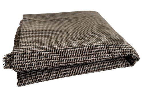 Small Houndstooth Fabric Brown Polyester Rayon Spandex Stretch 27"L x 57"W - Picture 3 of 3