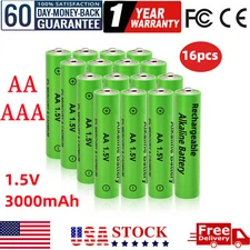 16Pcs 1.5V 3000mAh AA / AAA Rechargeable Batteries LED Light Battery Alkaline US