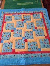 Baby Quilt "Vroom" 45"x 45" 100 Cotton Flannel 64.95