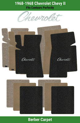 Lloyd Berber Front & Rear Carpet Mats for '68 Chevy Chevy II w/Red Chevy Letters