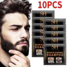 10x Men Black All Natural Beard and Mustache Dye Hair Color Dye 5 Minute Fast US