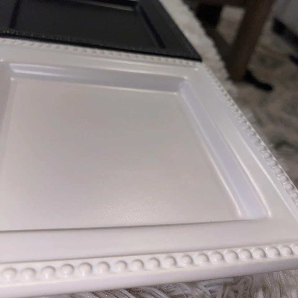 4-дюймовые керамические пластины Mud Pie Hors d'oeuvres & Tidbits с бисером края 2 белые 2 шт. - Изображение 3 из 4