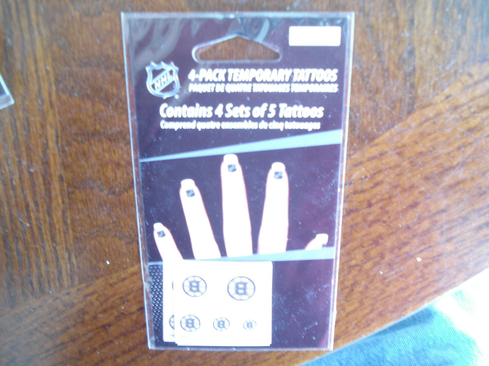 Boston Bruins Temporary Tattoos 4 Sets Of 5 Finger Tattoos NHL Hockey