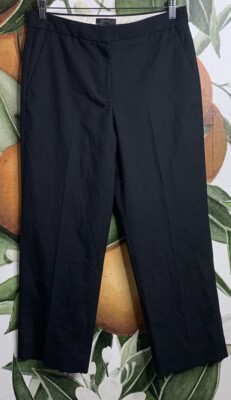 J Crew Size 6 Super 120s Wool E4768 Cropped Trouser Black Pants