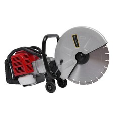 52cc 2-Stroke Gas Concrete Cut Off Saw Cutter Engine with 13" Blade and 2 Wheels