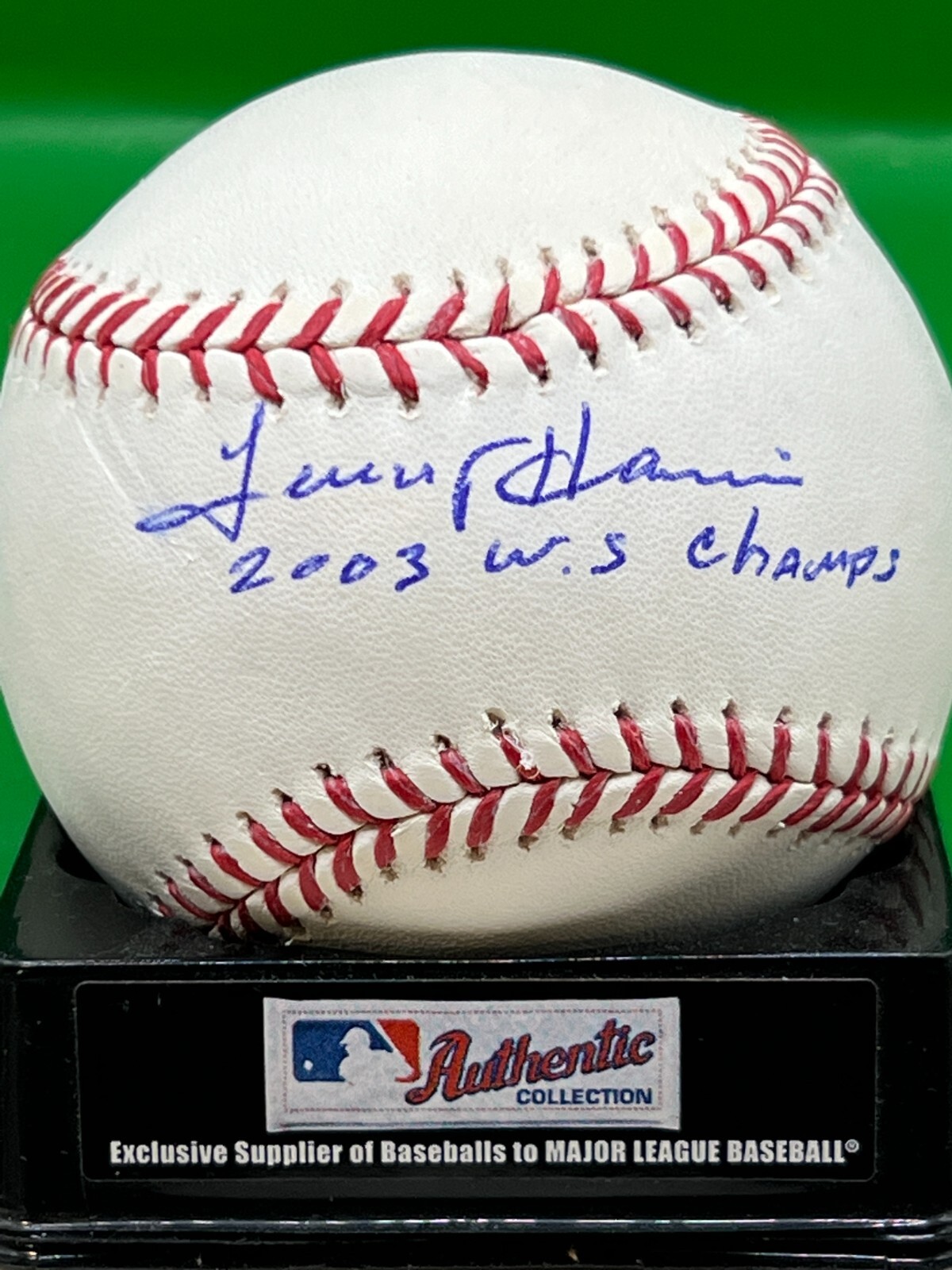 LENNY HARRIS FLORIDA MARLINS 2003 WS CHAMPS SIGNED OFFICIAL MAJOR LEAGUE BALL 