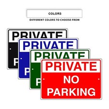 No Parking Sign, Reserved Parking Sign, Private Driveway Aluminum Metal Sign