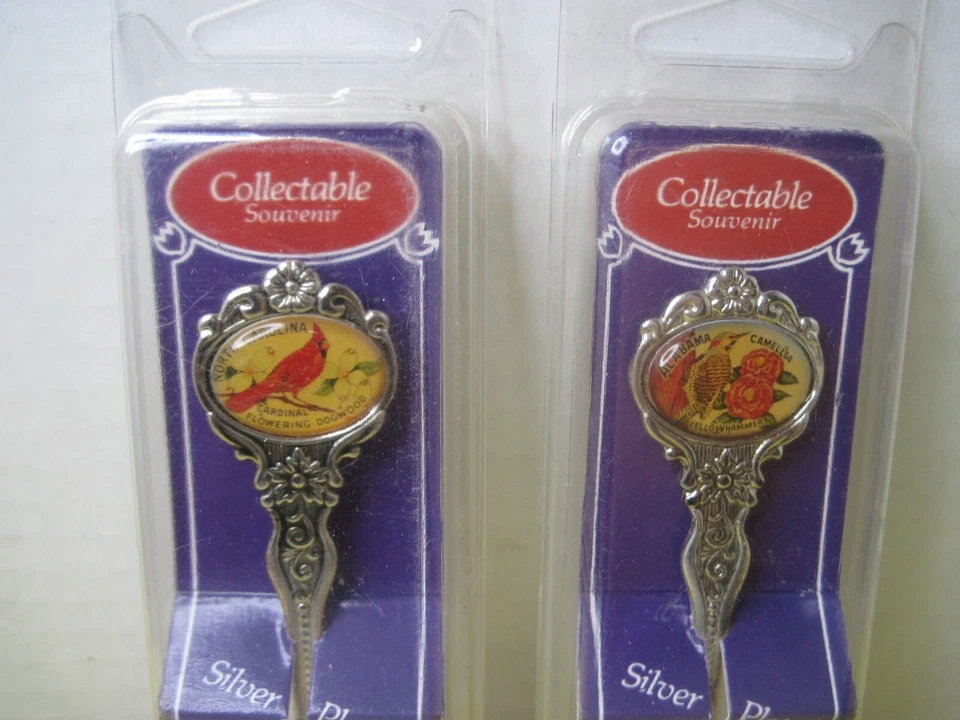 Silver Plated Collectible State Souvenir Spoons: Alabama & North Carolina Foto 2 de 4