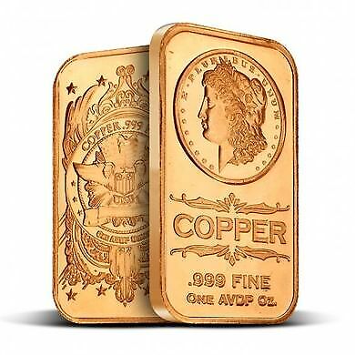 1 oz Copper Bar Morgan Dollar