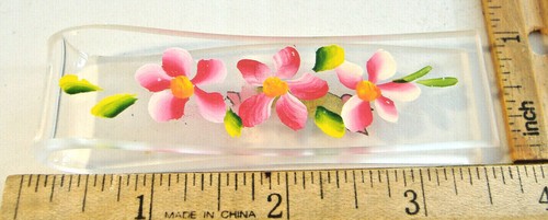 CLIP PLASTICA TRASPARENTE CON FIORI ROSA ~ SOUVENIR VINTAGE DI MINNEAPOLIS MINN ~ 4 - Foto 2 di 4