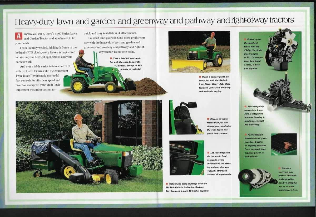 John deere 400 hotsell garden tractor attachments