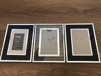 3 x George Glas/Glitzer Bilderrahmen - 6x4'' - schwarz & klar - Beschreibung lesen