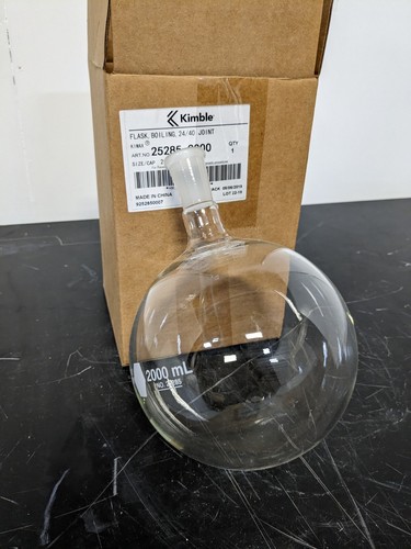 Kimax 2000mL Single-Neck Round Bottom Flask, 24/40 25285