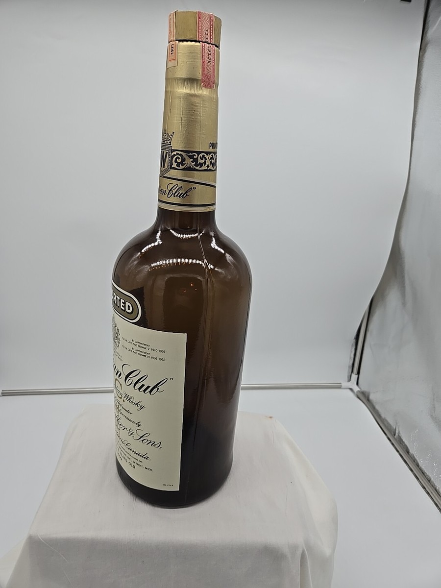 Vintage 1971 Canadian Club 1 Gallon Whiskey Bottle Painted Label