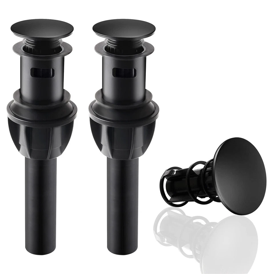 2Pack Push and Seal Pop-up Drain Stopper with Overflow Assembly Sink Drain Cover - Image 2 of 4