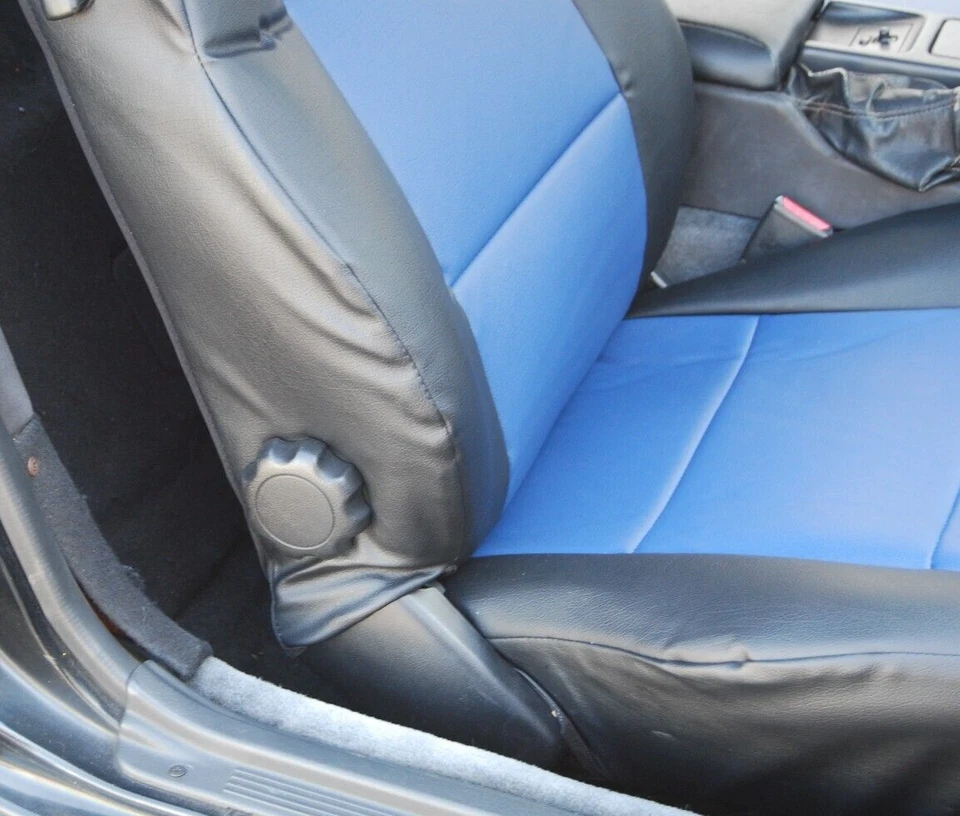 FOR 1984-96 NISSAN 300ZX IGGEE S.LEATHER CUSTOM 2 FRONT SEAT COVERS 13 COLORS - Image 2 of 4
