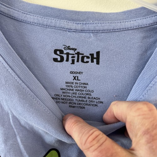 Disney T-shirt Youth Size Extra Large Stitch Blue Short Sleeve - Picture 5 of 7